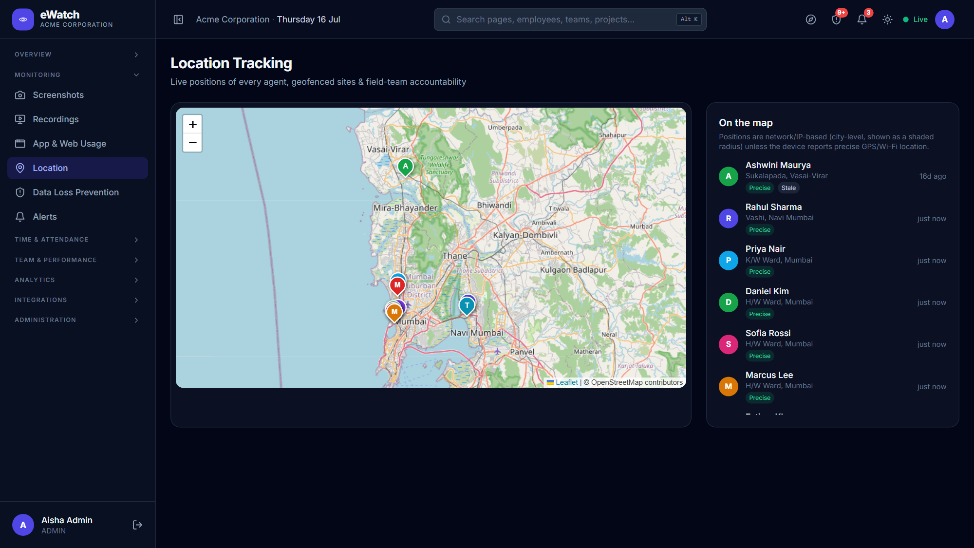 Live location